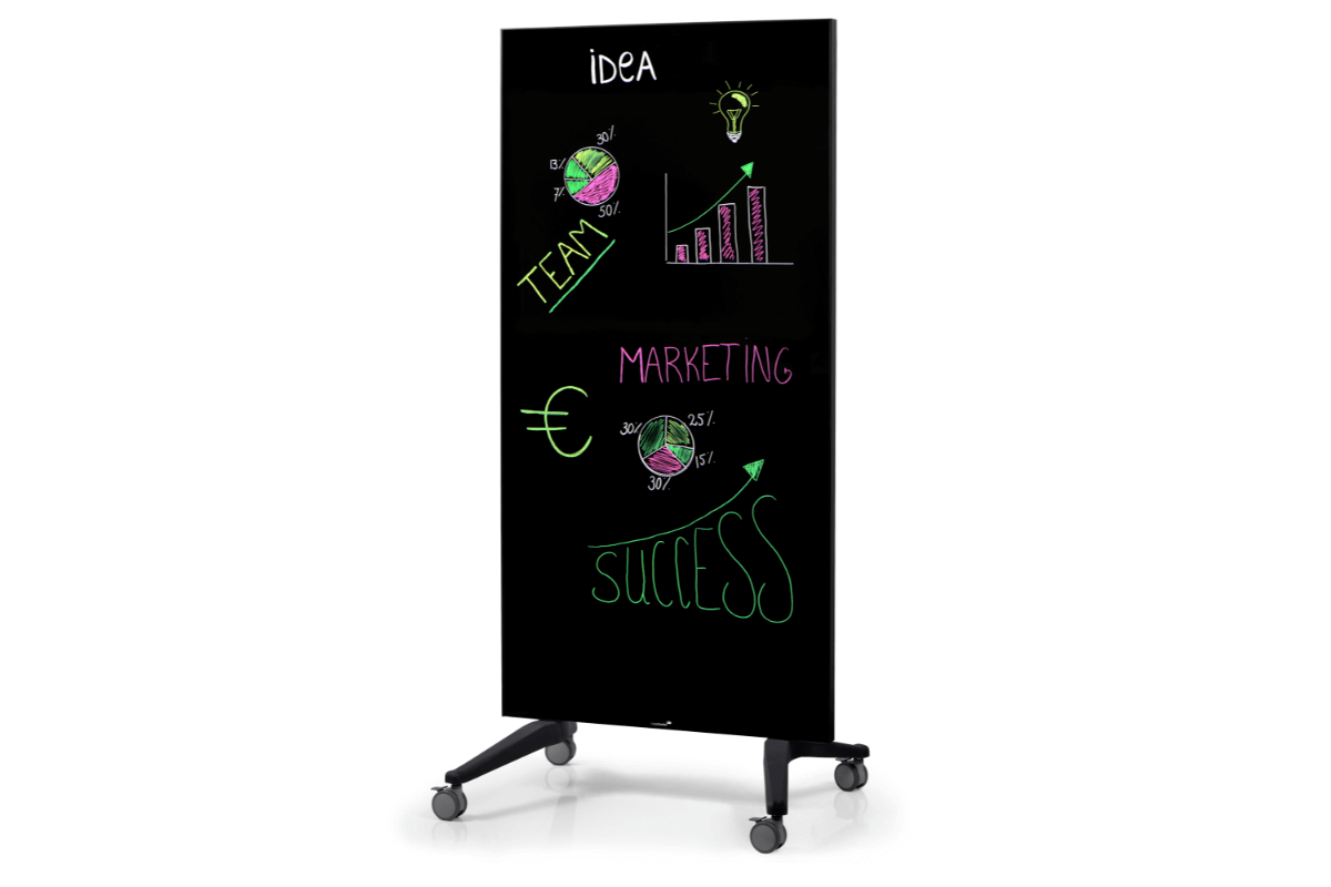 Legamaster mobile glassboard 90x175cm black 
 - Legamaster