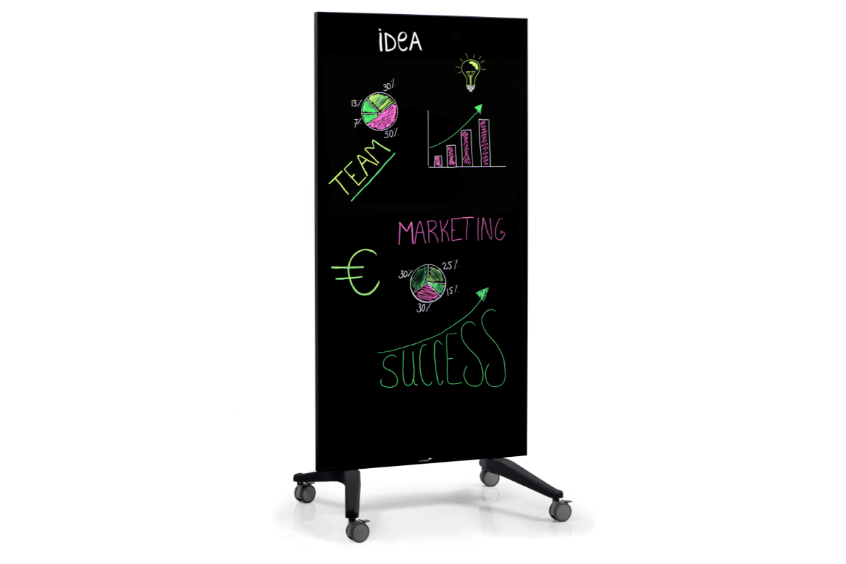 Legamaster mobile glassboard 90x175cm black 
 - Legamaster